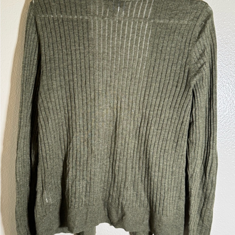 Old Navy Olive Ribbed Open-Front Cardigan - Picture 3 of 8